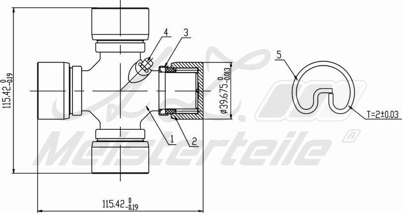 A.Z. Meisterteile AZMT-42-041-1007 - Flexible disc, propshaft joint car-mod.net
