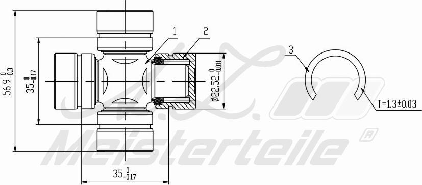 A.Z. Meisterteile AZMT-42-041-1033 - Flexible disc, propshaft joint car-mod.net