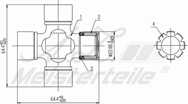 A.Z. Meisterteile AZMT-42-041-1037 - Flexible disc, propshaft joint car-mod.net