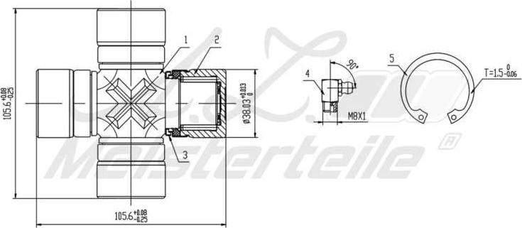A.Z. Meisterteile AZMT-42-041-1070 - Flexible disc, propshaft joint car-mod.net