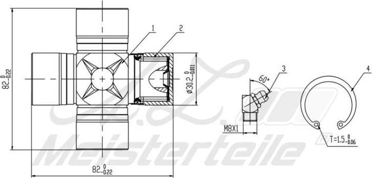 A.Z. Meisterteile AZMT-42-041-1073 - Flexible disc, propshaft joint car-mod.net