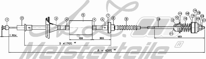 A.Z. Meisterteile AZMT-47-010-1379 - Clutch Cable car-mod.net