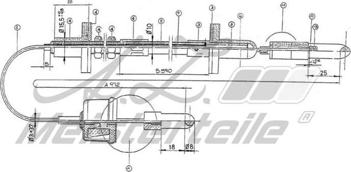A.Z. Meisterteile AZMT-47-010-1244 - Clutch Cable car-mod.net