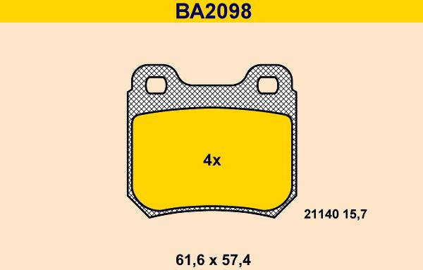 Barum BA2098 - Brake Pad Set, disc brake car-mod.net