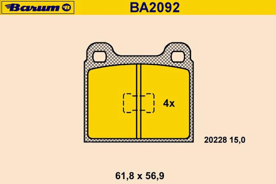 Barum BA2092 - Brake Pad Set, disc brake car-mod.net