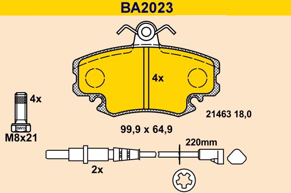 Barum BA2023 - Brake Pad Set, disc brake car-mod.net