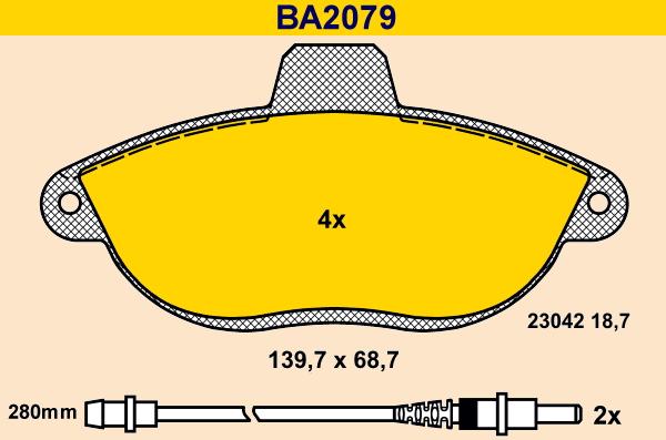Barum BA2079 - Brake Pad Set, disc brake car-mod.net