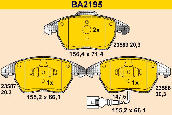 Barum BA2195 - Brake Pad Set, disc brake car-mod.net