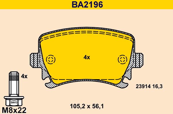 Barum BA2196 - Brake Pad Set, disc brake car-mod.net