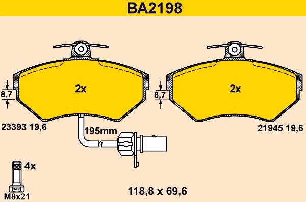 Barum BA2198 - Brake Pad Set, disc brake car-mod.net