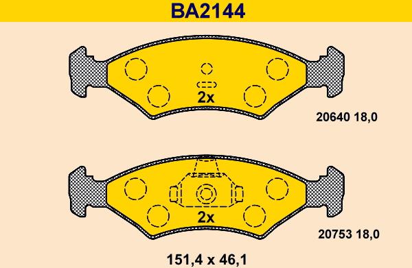 Barum BA2144 - Brake Pad Set, disc brake car-mod.net