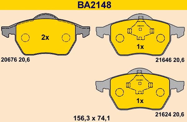 Barum BA2148 - Brake Pad Set, disc brake car-mod.net