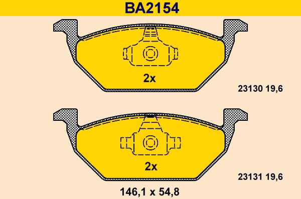 Barum BA2154 - Brake Pad Set, disc brake car-mod.net