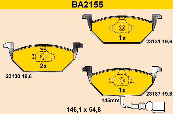 Barum BA2155 - Brake Pad Set, disc brake car-mod.net