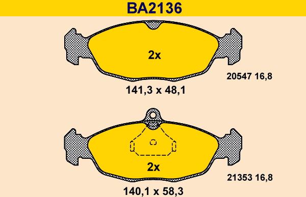 Barum BA2136 - Brake Pad Set, disc brake car-mod.net