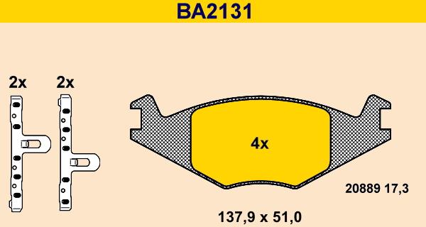 Barum BA2131 - Brake Pad Set, disc brake car-mod.net