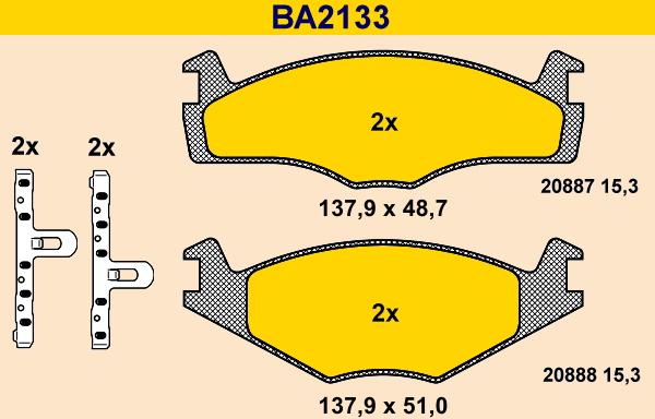 Barum BA2133 - Brake Pad Set, disc brake car-mod.net