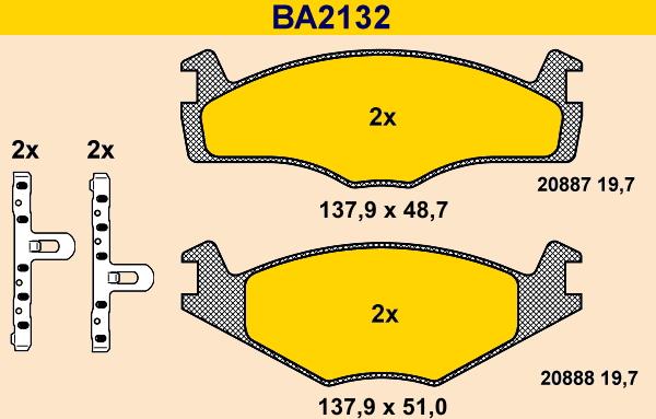 Barum BA2132 - Brake Pad Set, disc brake car-mod.net