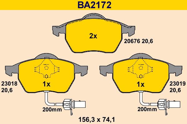 Barum BA2172 - Brake Pad Set, disc brake car-mod.net