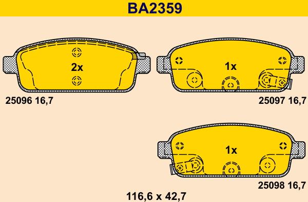 Barum BA2359 - Brake Pad Set, disc brake car-mod.net