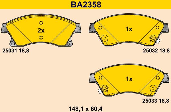 Barum BA2358 - Brake Pad Set, disc brake car-mod.net
