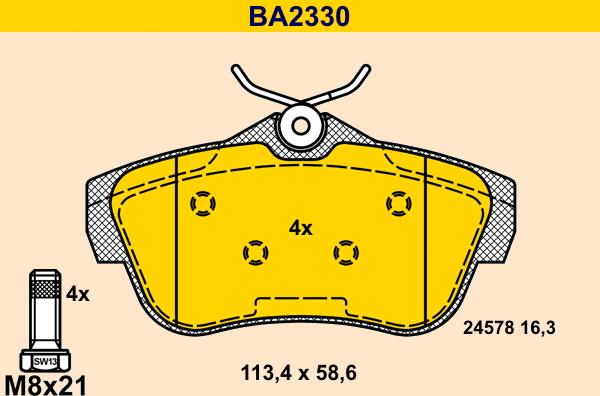 Barum BA2330 - Brake Pad Set, disc brake car-mod.net