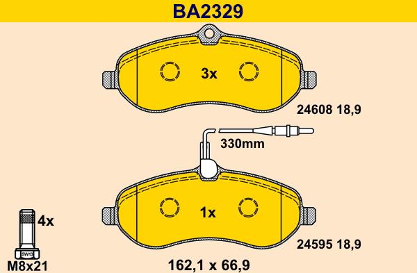 Barum BA2329 - Brake Pad Set, disc brake car-mod.net