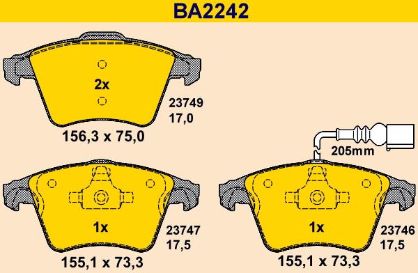 Barum BA2242 - Brake Pad Set, disc brake car-mod.net