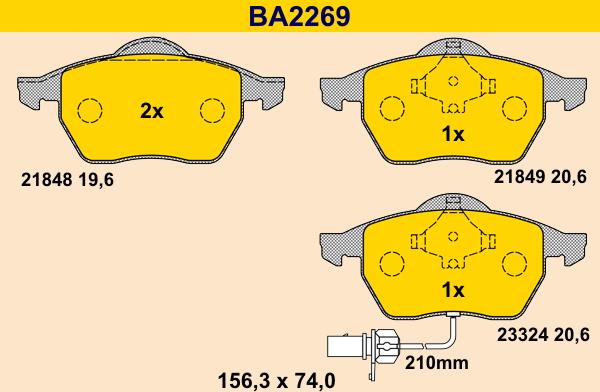 Barum BA2269 - Brake Pad Set, disc brake car-mod.net
