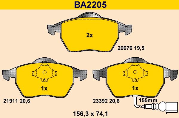 Barum BA2205 - Brake Pad Set, disc brake car-mod.net