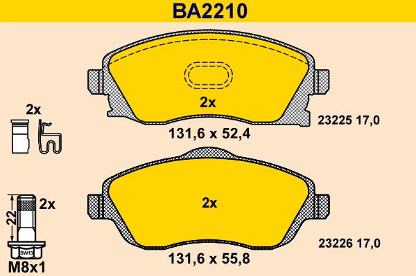 Barum BA2210 - Brake Pad Set, disc brake car-mod.net