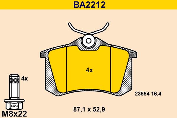 Barum BA2212 - Brake Pad Set, disc brake car-mod.net