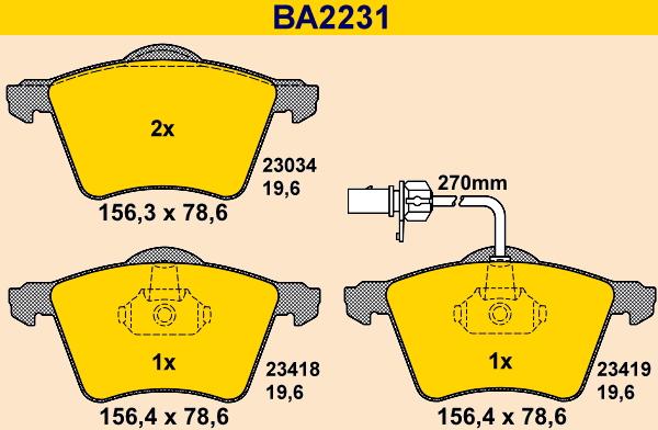 Barum BA2231 - Brake Pad Set, disc brake car-mod.net