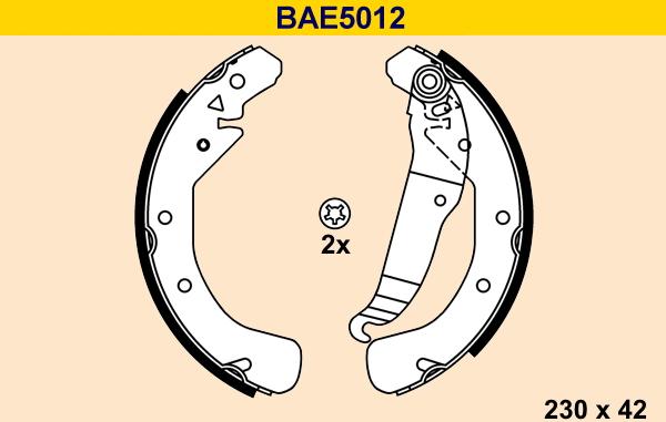 Barum BAE5012 - Drum Brake Shoe Set car-mod.net