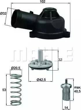 BEHR TI 244 83D - Coolant thermostat / housing car-mod.net