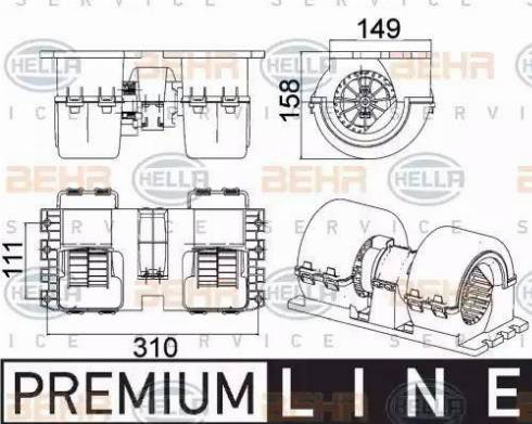 BEHR HELLA Service 8EW 351 043-091 - Interior Blower car-mod.net
