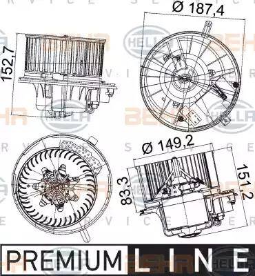 BEHR HELLA Service 8EW 351 043-221 - Interior Blower car-mod.net