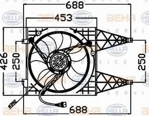 BEHR HELLA Service 8EW 351 042-551 - Fan, radiator car-mod.net