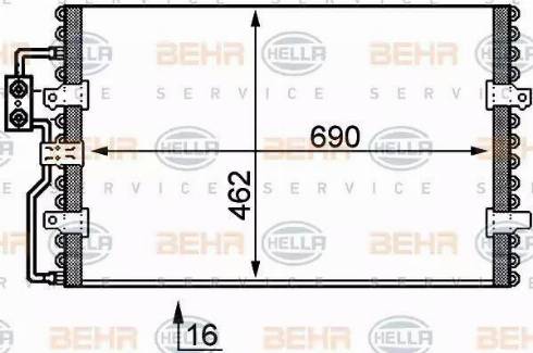 BEHR HELLA Service 8FC 351 035-421 - Condenser, air conditioning car-mod.net