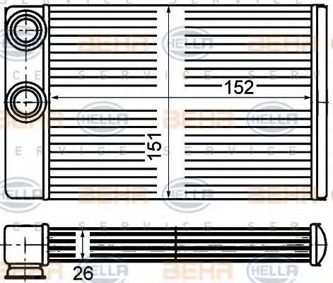 BEHR HELLA Service 8FH 351 670-671 - Heat Exchanger, interior heating car-mod.net