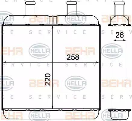 BEHR HELLA Service 8FH 351 000-591 - Heat Exchanger, interior heating car-mod.net