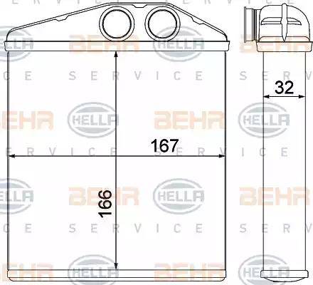 BEHR HELLA Service 8FH 351 000-501 - Heat Exchanger, interior heating car-mod.net