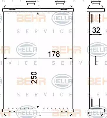BEHR HELLA Service 8FH 351 000-581 - Heat Exchanger, interior heating car-mod.net