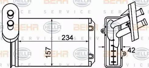 BEHR HELLA Service 8FH 351 001-611 - Heat Exchanger, interior heating car-mod.net