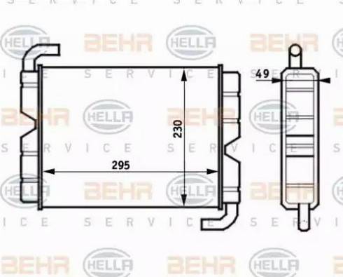 BEHR HELLA Service 8FH 351 024-381 - Heat Exchanger, interior heating car-mod.net