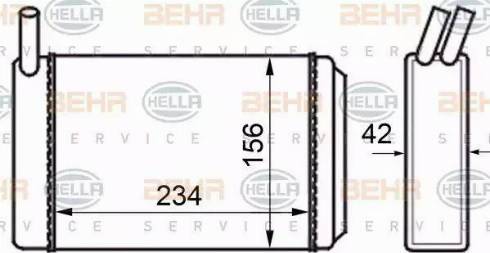 BEHR HELLA Service 8FH 351 024-211 - Heat Exchanger, interior heating car-mod.net