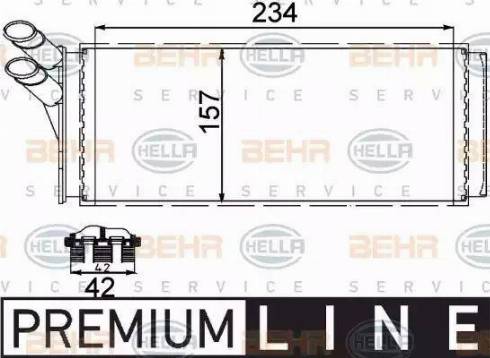 BEHR HELLA Service 8FH 351 311-421 - Heat Exchanger, interior heating car-mod.net