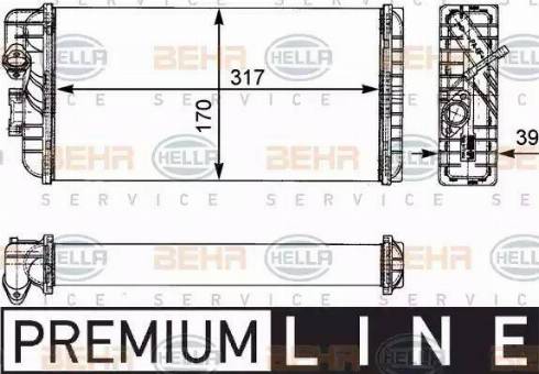 BEHR HELLA Service 8FH 351 312-431 - Heat Exchanger, interior heating car-mod.net