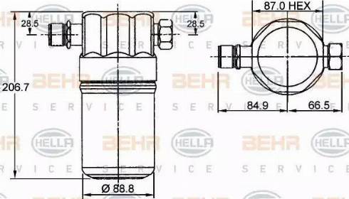 BEHR HELLA Service 8FT 351 192-041 - Dryer, air conditioning car-mod.net
