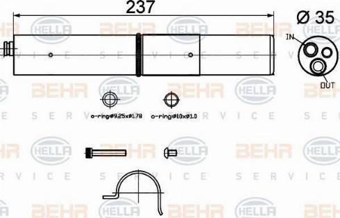 BEHR HELLA Service 8FT 351 200-264 - Dryer, air conditioning car-mod.net